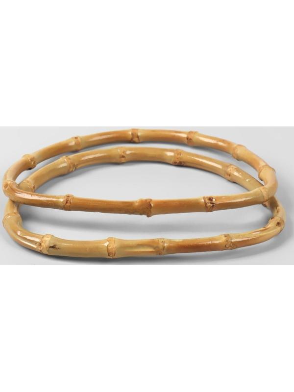 Ручки для сумки, 2 шт, бамбук, 17 × 12 см, толщина 0,8 см