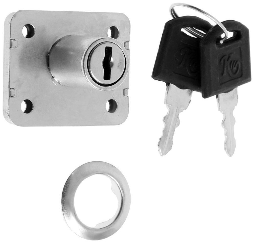 Мебельный замок, оцинкованный , 2 английских ключа
