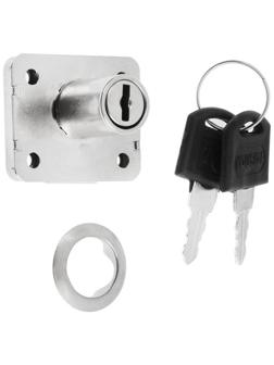 Мебельный замок, никелированный，2 английских ключа