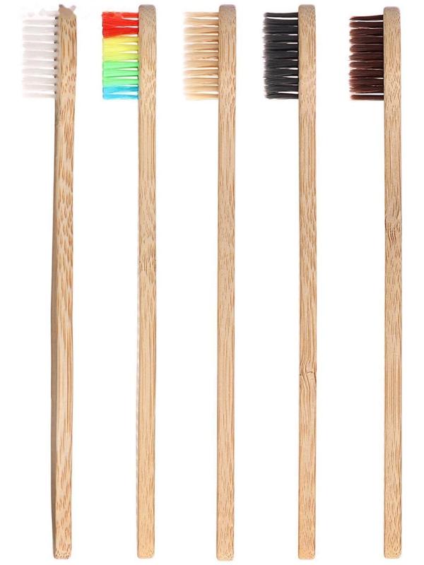 Бамбуковая зубная щётка средней жёсткости, микс цветов