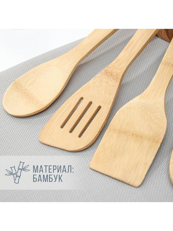 Набор кулинарных лопаток, 31 см, 5 шт, бамбук