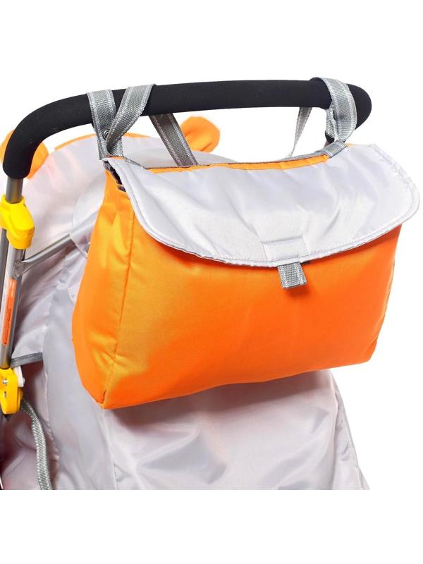 Санки-коляска «Ника детям 7-6», с ёжиком, цвет оранжевый/серый