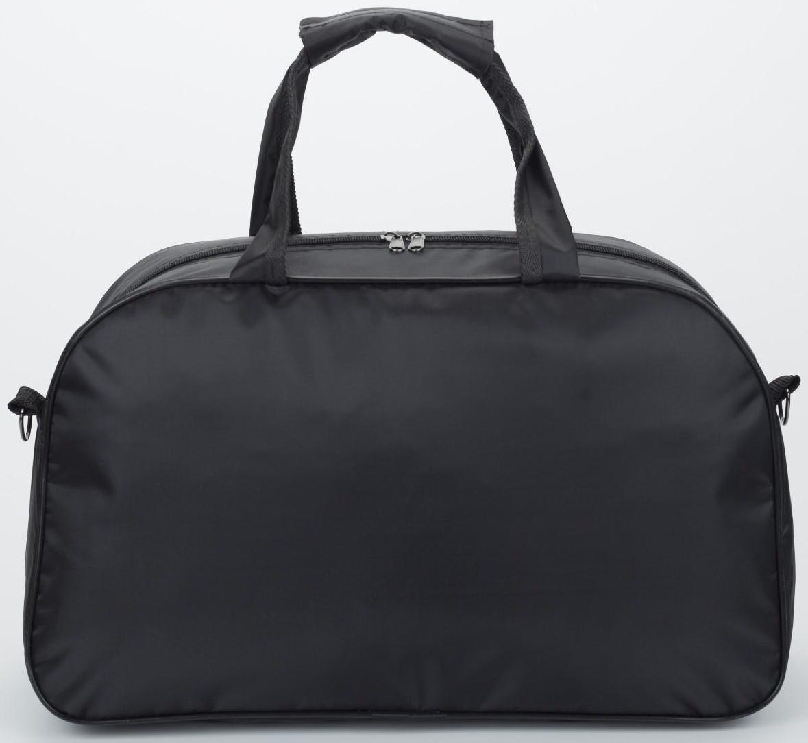 Сумка спортивная на молнии, наружный карман, цвет чёрный