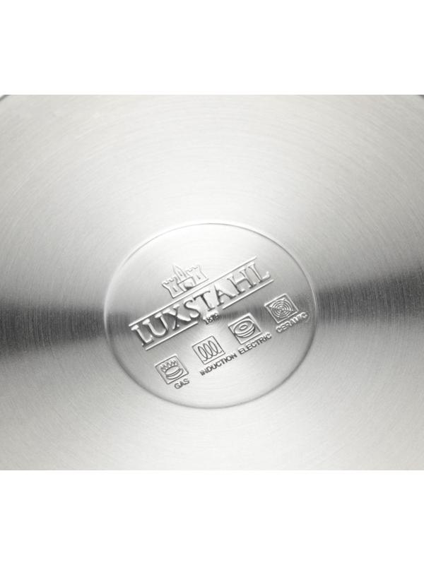 Кастрюля, 3 л, d=21,5 см, h=9,5 см, металлическая крышка, тройное дно, индукция