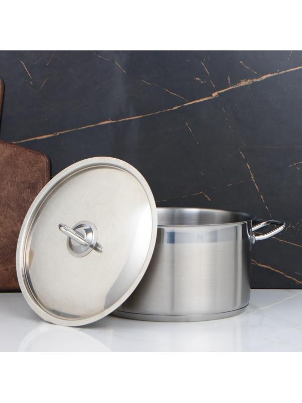 Кастрюля, 5 л, d=23,5 см, h=13 см, металлическая крышка, тройное дно, индукция