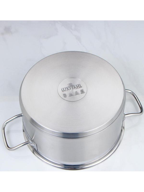 Кастрюля, 5 л, d=23,5 см, h=13 см, металлическая крышка, тройное дно, индукция