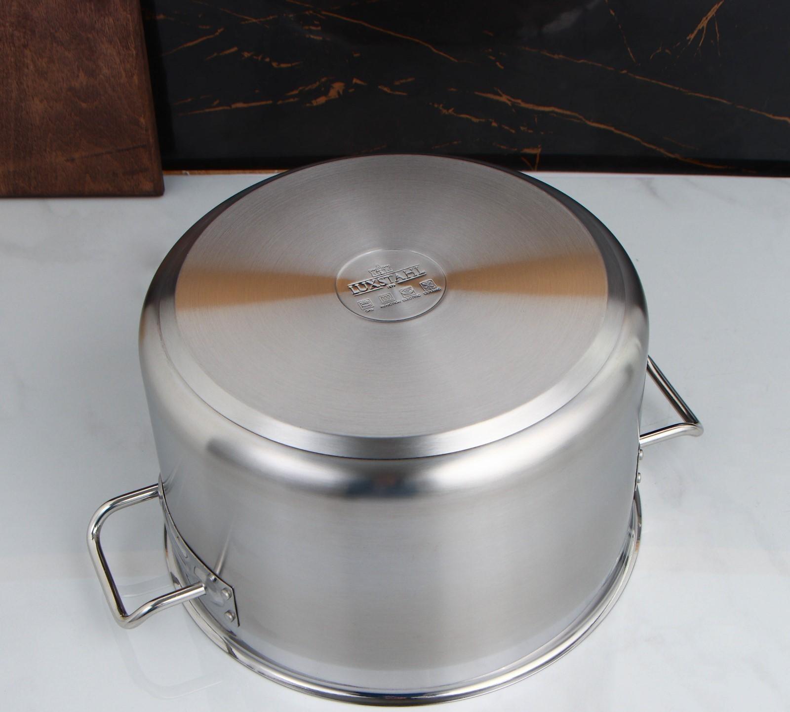 Кастрюля, 11 л, d=29,5 см, металлическая крышка, капсульное дно, индукция, цвет хромированный