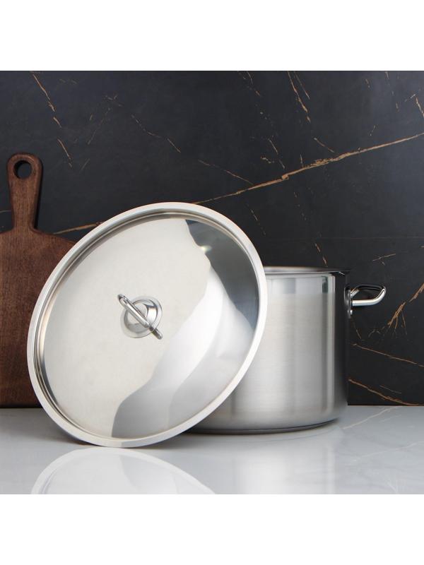 Кастрюля, 11 л, d=29,5 см, металлическая крышка, капсульное дно, индукция, цвет хромированный