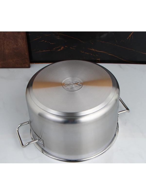 Кастрюля, 11 л, d=29,5 см, металлическая крышка, капсульное дно, индукция, цвет хромированный