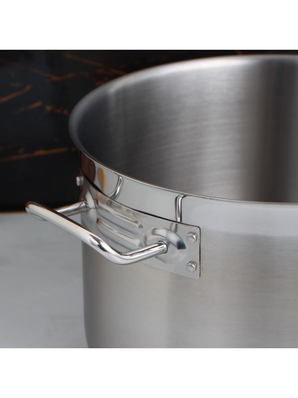 Кастрюля, 11 л, d=29,5 см, металлическая крышка, капсульное дно, индукция, цвет хромированный