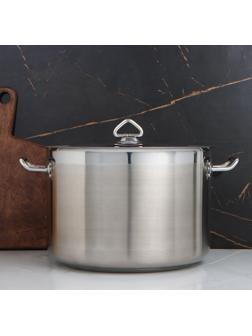 Кастрюля, 15 л, d=31,5 см, h=21 см, металлическая крышка, тройное дно, индукция