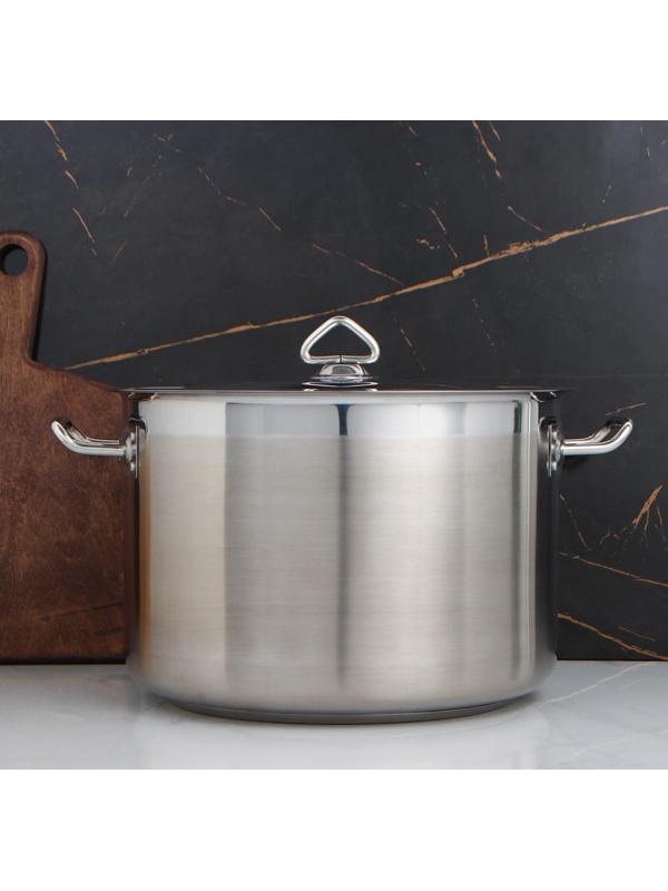 Кастрюля, 15 л, d=31,5 см, h=21 см, металлическая крышка, тройное дно, индукция