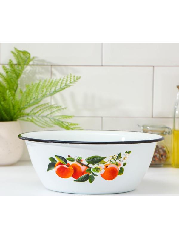 Миска, 2 л, индукция, деколь МИКС, цвет белый