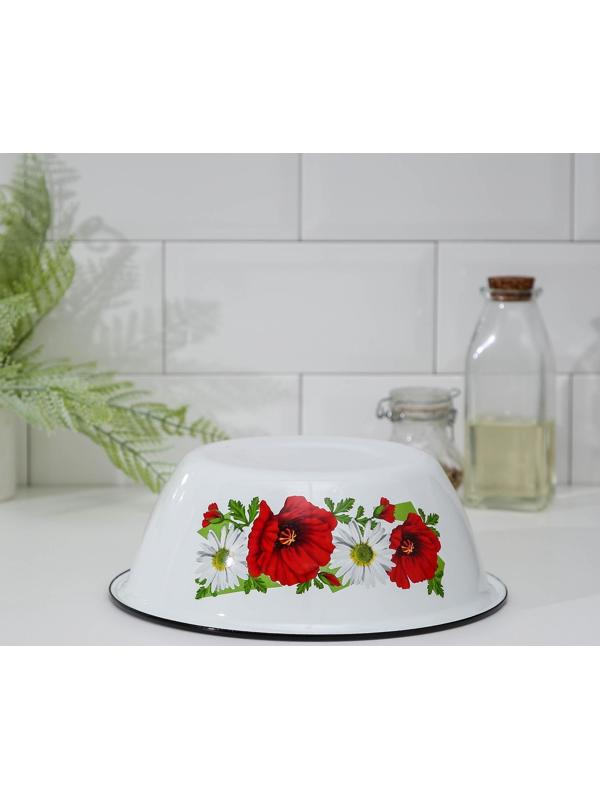 Миска, 2 л, индукция, деколь МИКС, цвет белый