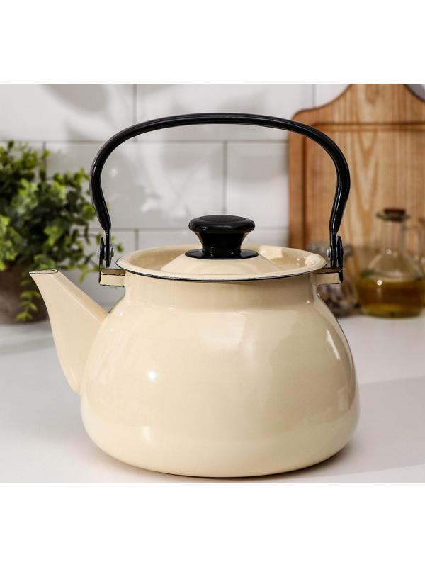 Чайник сферический, 3 л, индукция, цвет слоновая кость