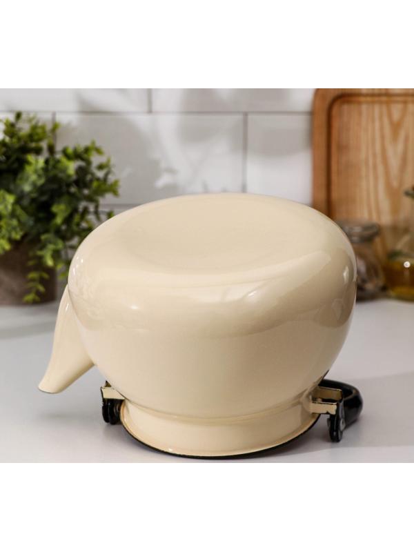 Чайник сферический, 3 л, индукция, цвет слоновая кость