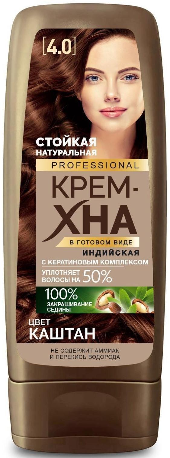 Крем-хна индийская в готовом виде Fitoкосметик Professional, тон каштан, 140 мл