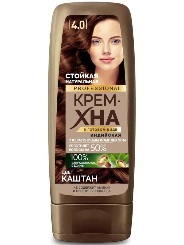 Крем-хна индийская в готовом виде Fitoкосметик Professional, тон каштан, 140 мл