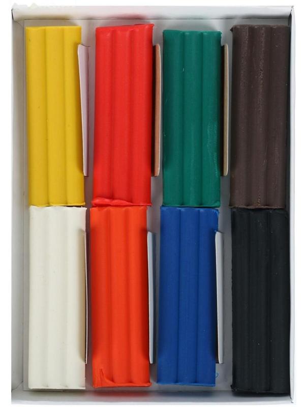 Пластилин мягкий (восковой) Calligrata, 8 цветов, 120 г