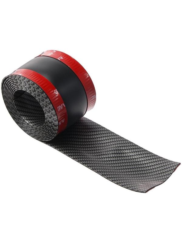 Защитная накладка на порог авто, под карбон, самоклеящаяся, 7х250 см