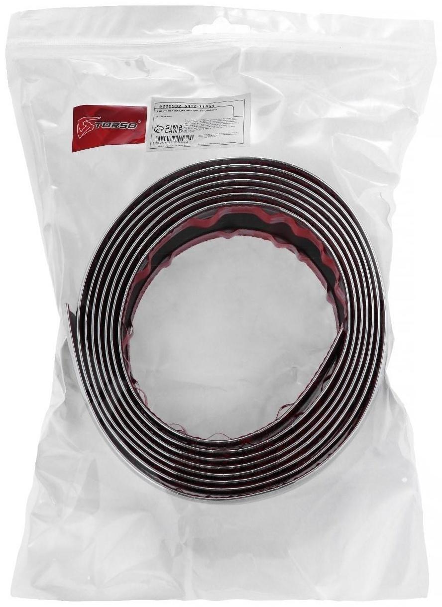 Защитная накладка на порог авто, под карбон с хром полосой, самоклеящаяся, 5×250 см