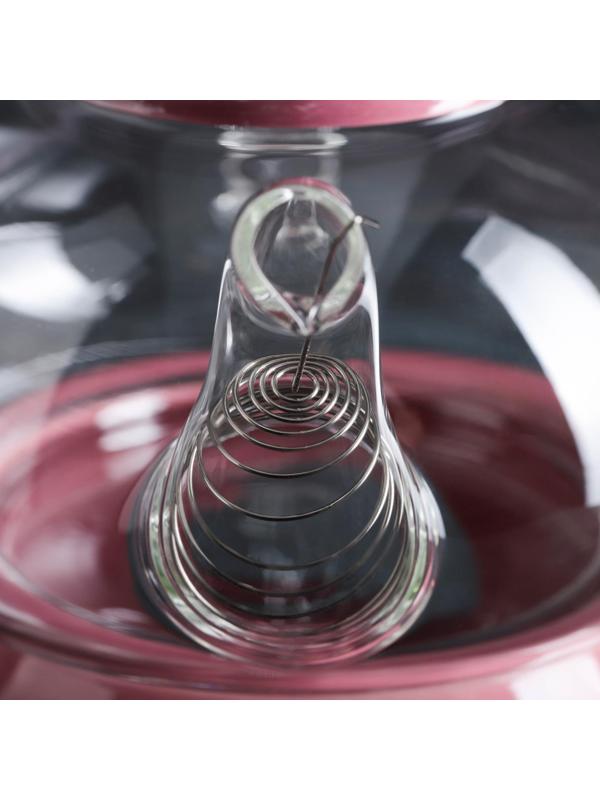 Чайник стеклянный заварочный «Элегия», 600 мл, металлическое сито и подстава для подогрева, цвет красный