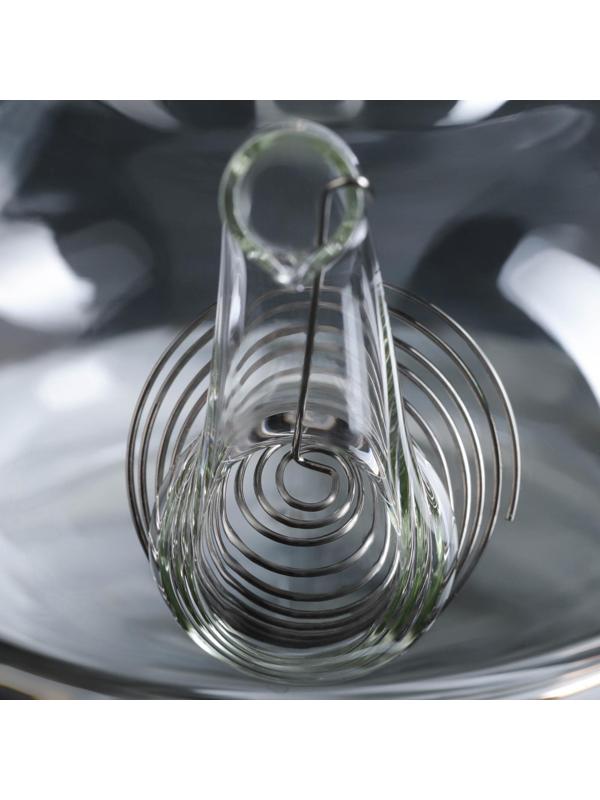 Чайник стеклянный заварочный «Элегия», 600 мл, металлическое сито и подставка для подогрева, цвет серый мрамор