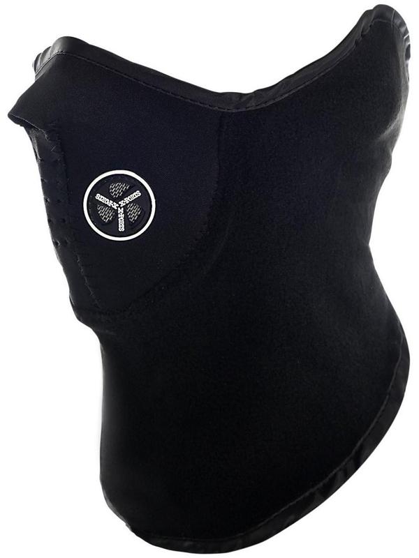 Ветрозащитная маска под шлем с клапаном, размер универсальный, чёрный