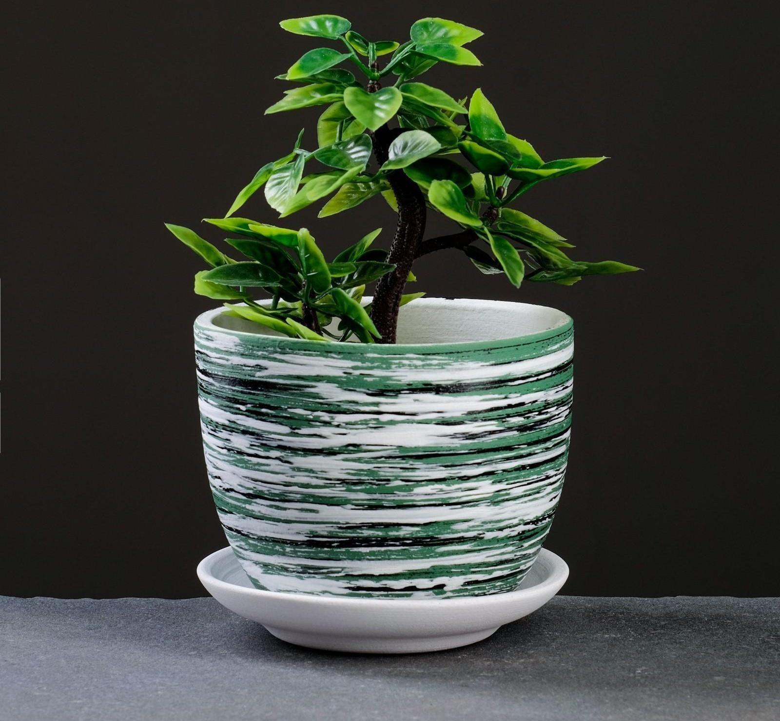 Горшок цветочный ТЕХНО зеленый 0,6 л