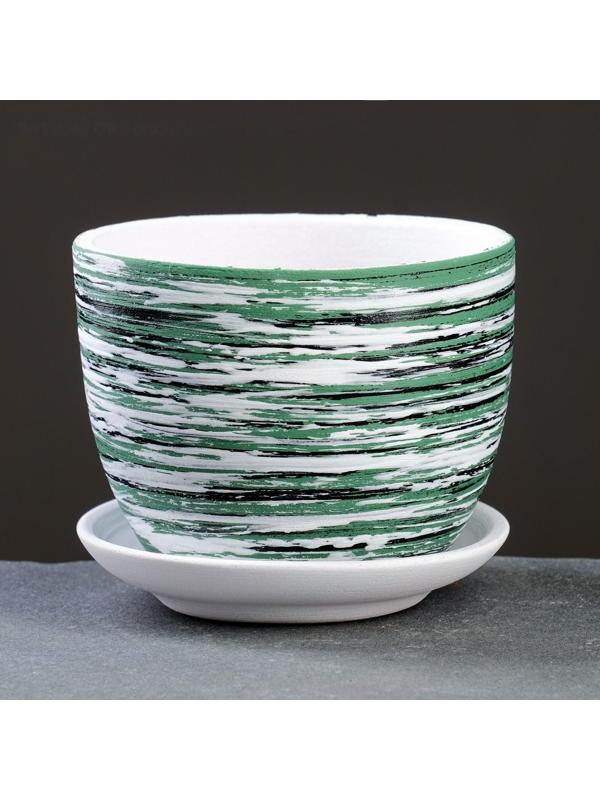 Горшок цветочный ТЕХНО зеленый 0,6 л