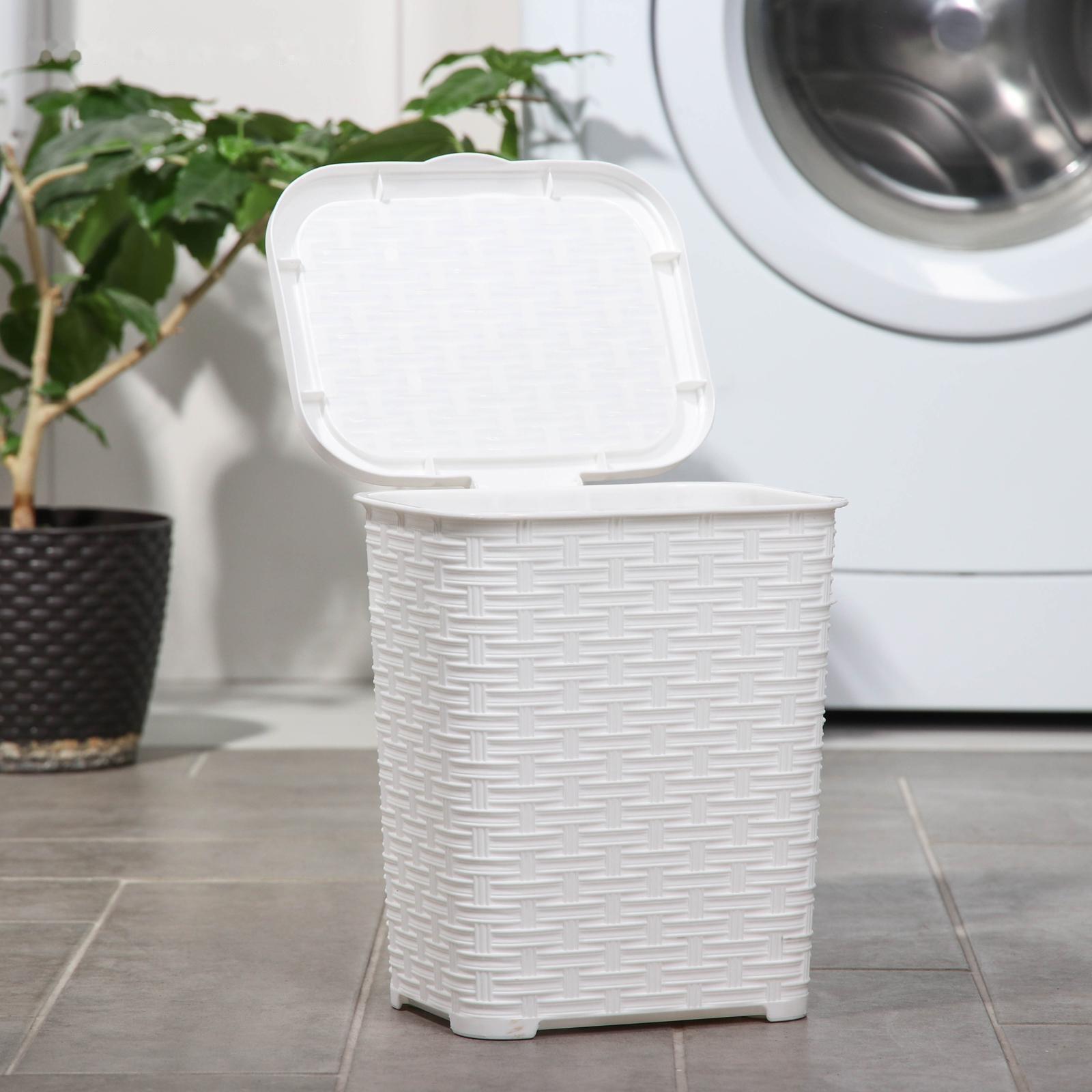 Корзина для стирального порошка «Плетёная», 6 л, цвет белый
