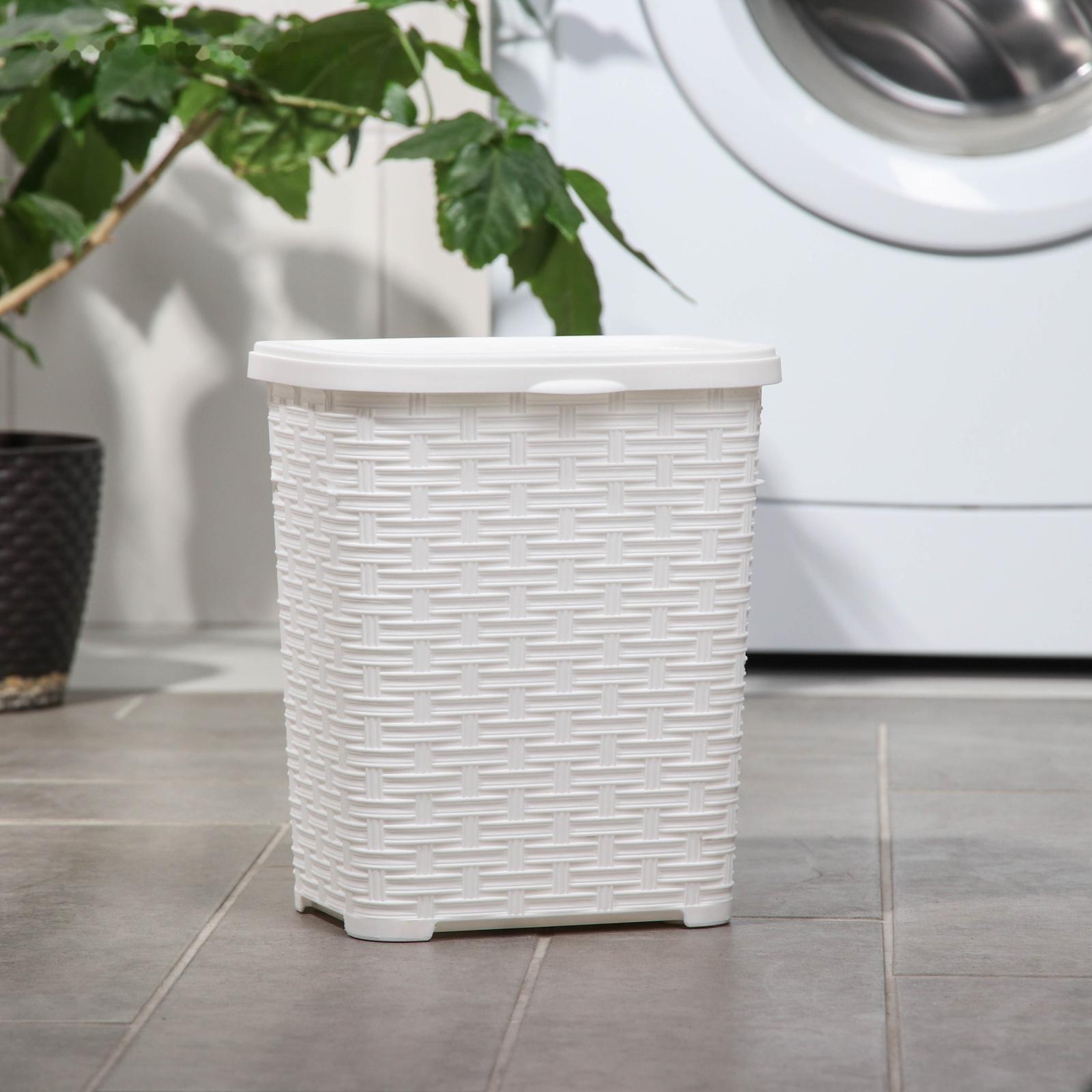 Корзина для стирального порошка «Плетёная», 6 л, цвет белый