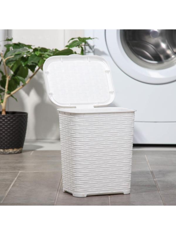 Корзина для стирального порошка «Плетёная», 6 л, цвет белый