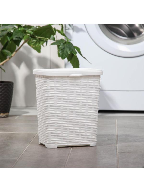 Корзина для стирального порошка «Плетёная», 6 л, цвет белый