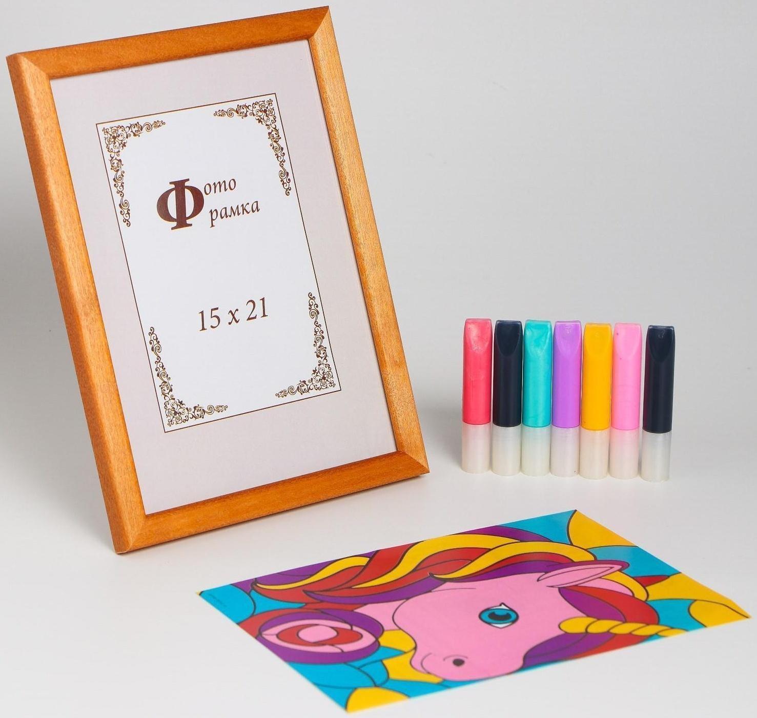 Витражная картина «Единорог» 15х21 см