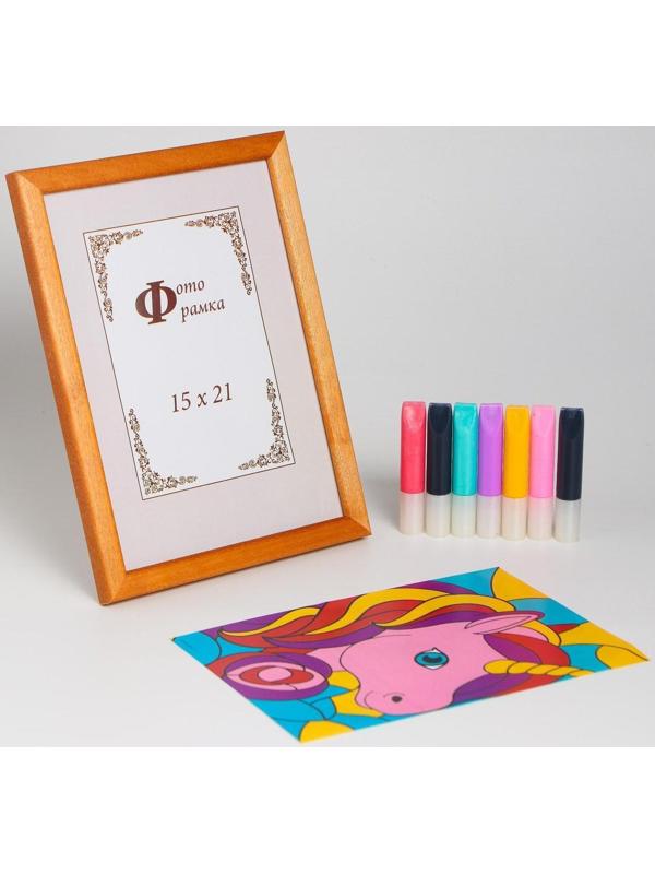 Витражная картина «Единорог» 15х21 см