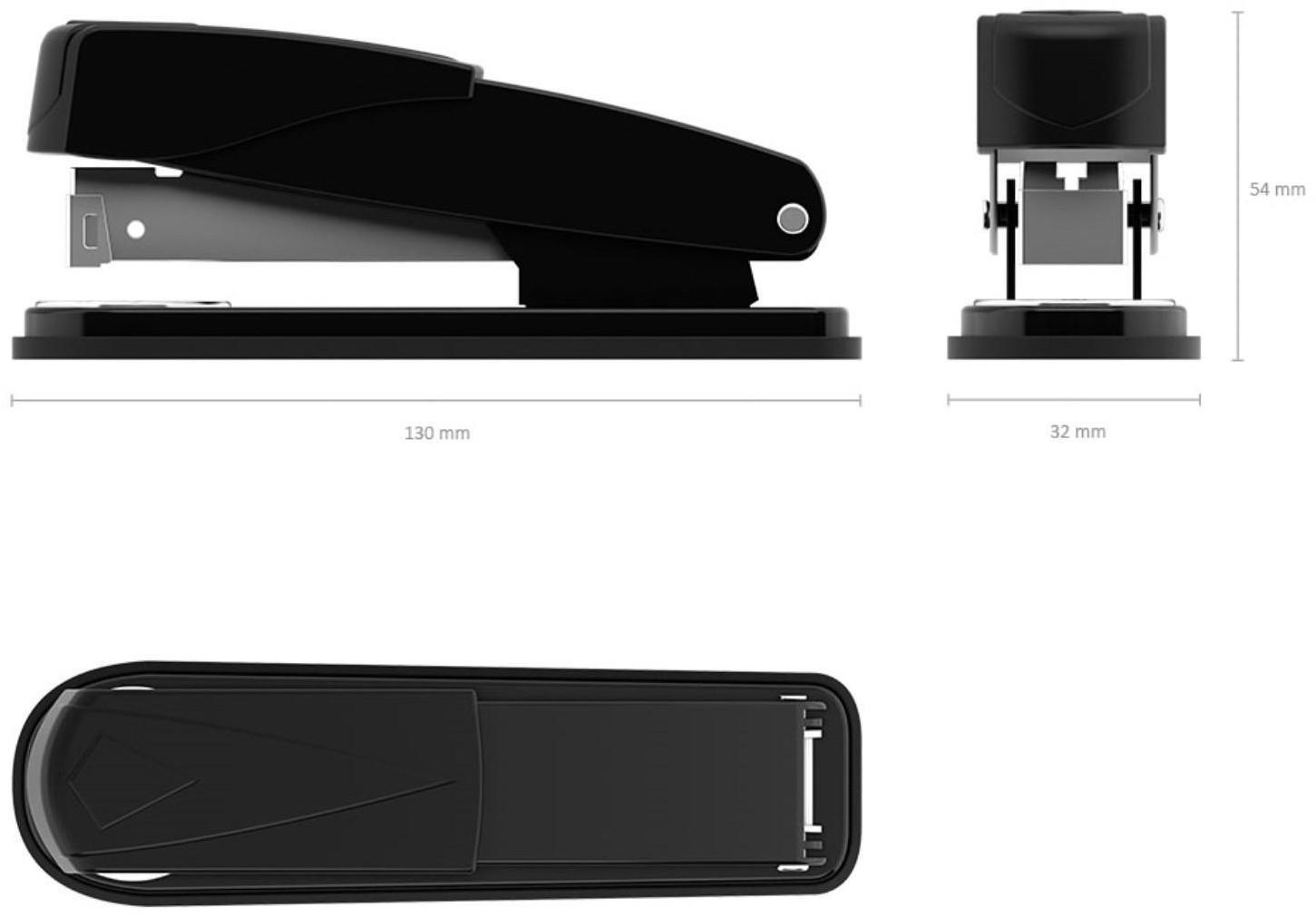 Степлер ErichKrause Quadro Half-strip, № 24/6, до 30 листов, антистеплер, чёрный