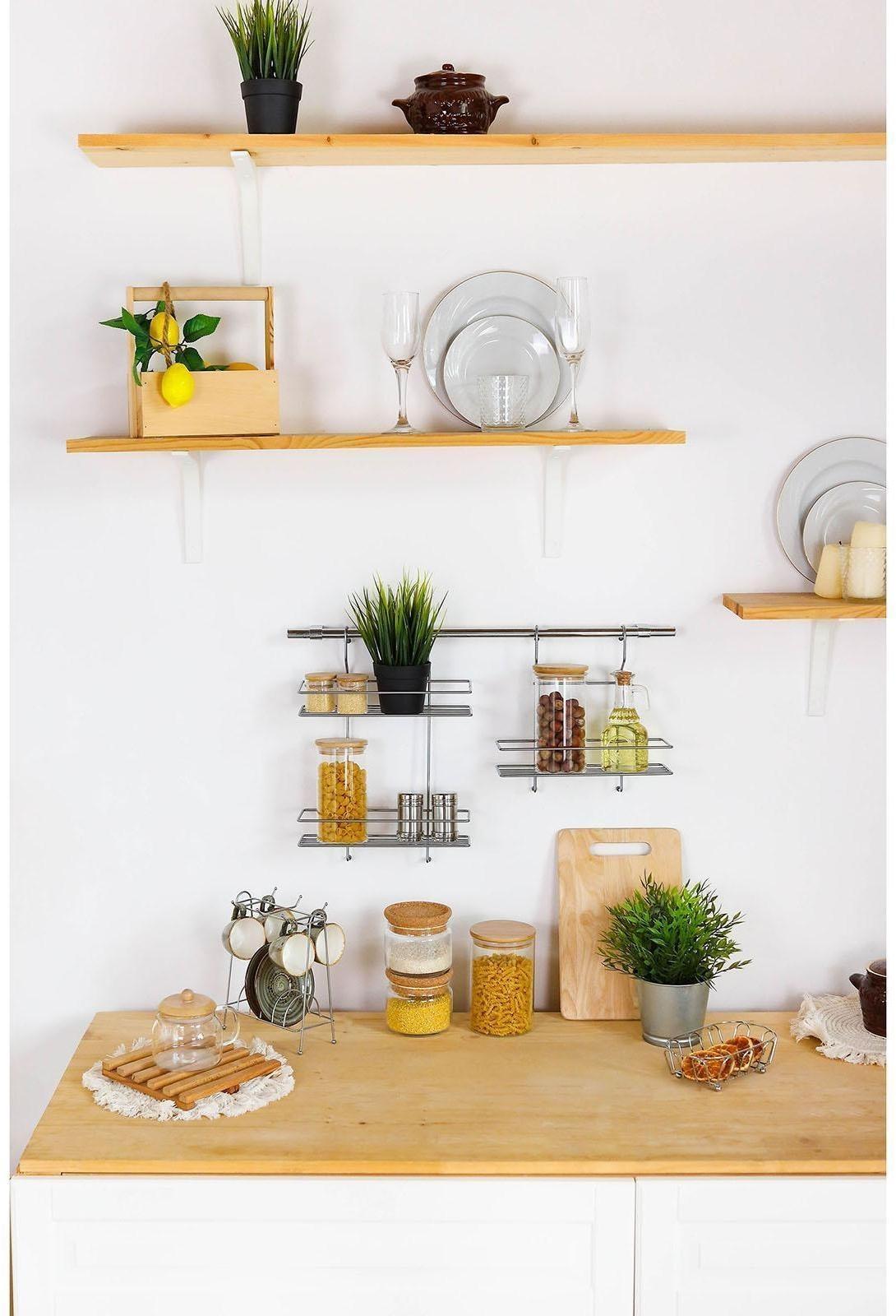 Полка для рейлинга прямая, 2-х ярусная, 38×26,5×11,5 см, d=25 мм, цвет хром