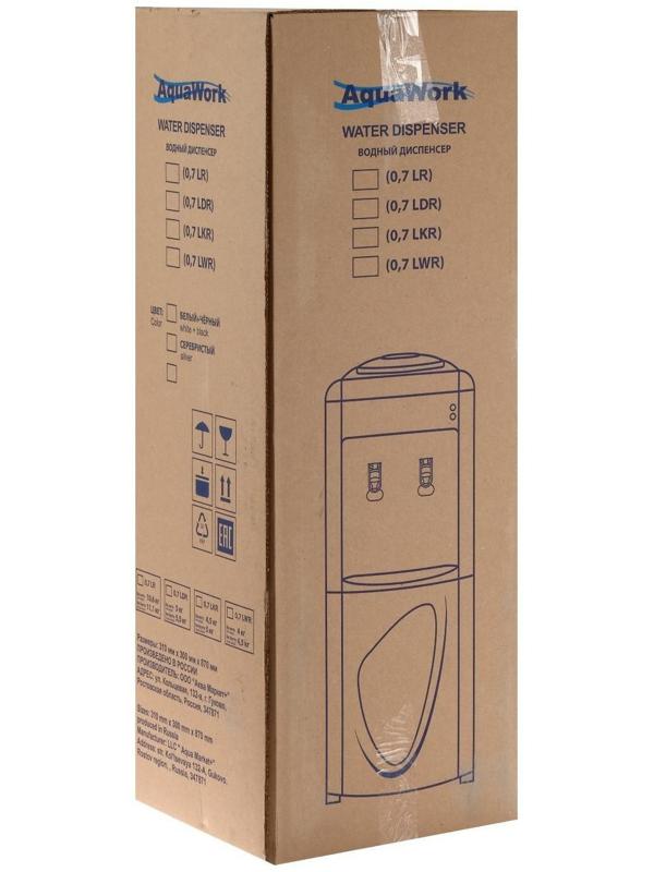 Кулер для воды AquaWork AW 0.7LDR, нагрев и охлаждение, 700/70 Вт, белый с черным