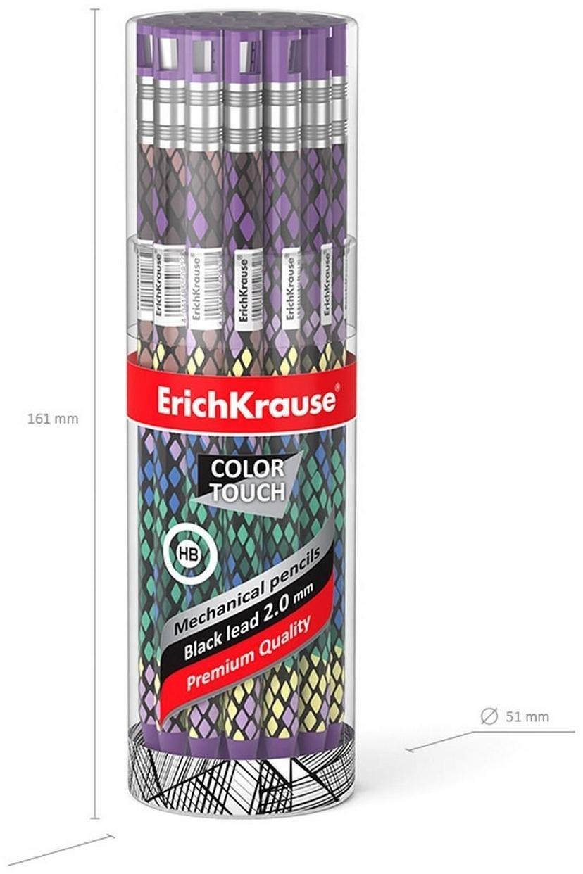Карандаш механический НВ, 2,0 мм, ErichKrause ColorTouch Purple Python, с точилкой, корпус 