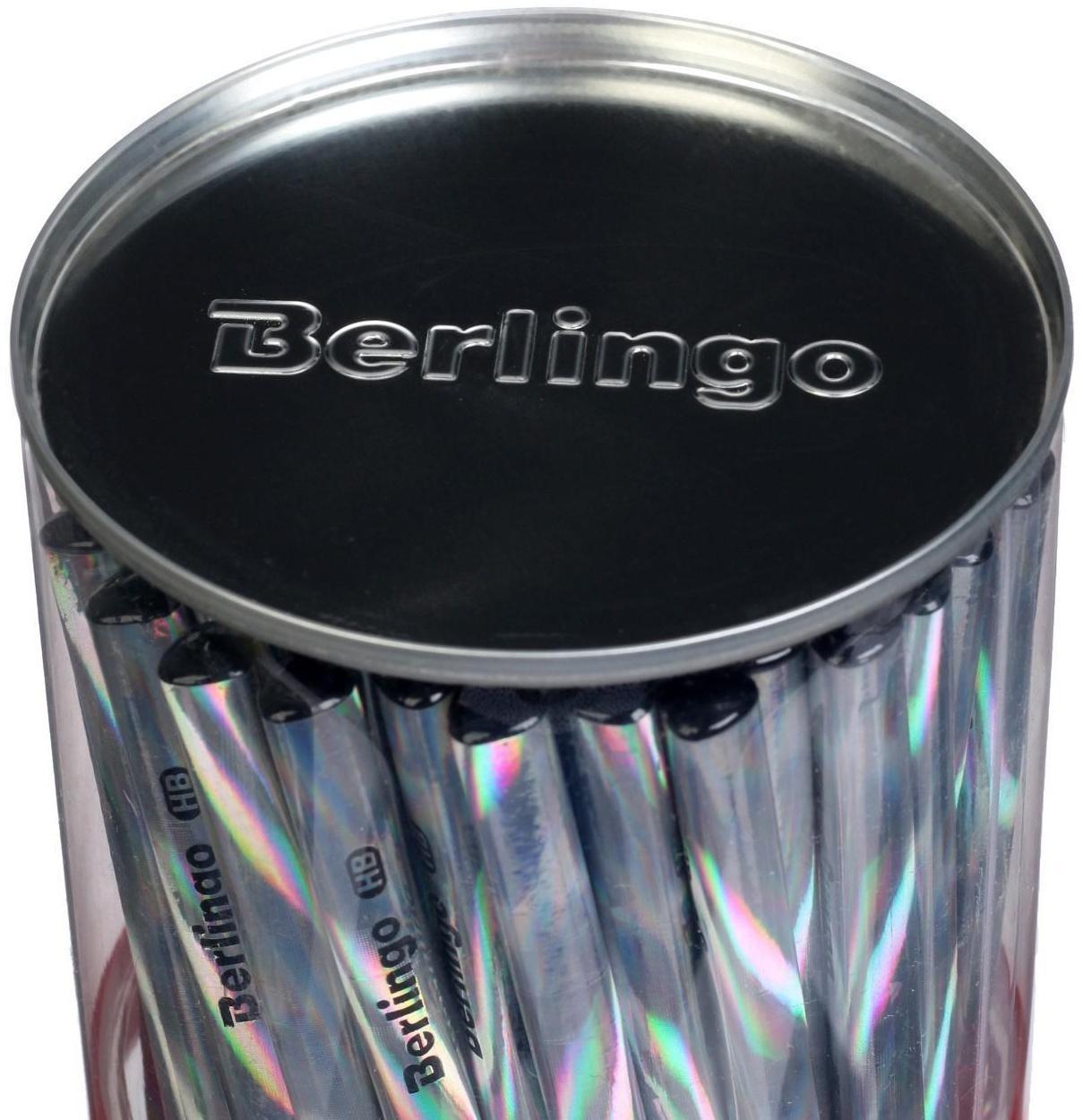 Карандаш чернографитных Berlingo Starlight HB, черное дерево, трехгранный, заточен