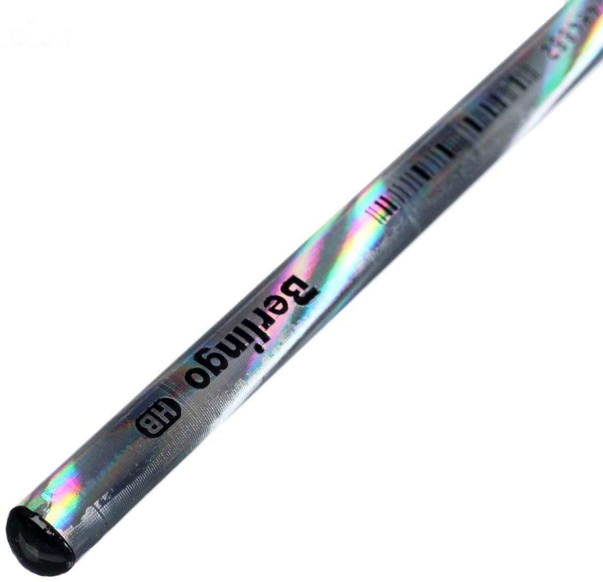 Карандаш чернографитных Berlingo Starlight HB, черное дерево, трехгранный, заточен