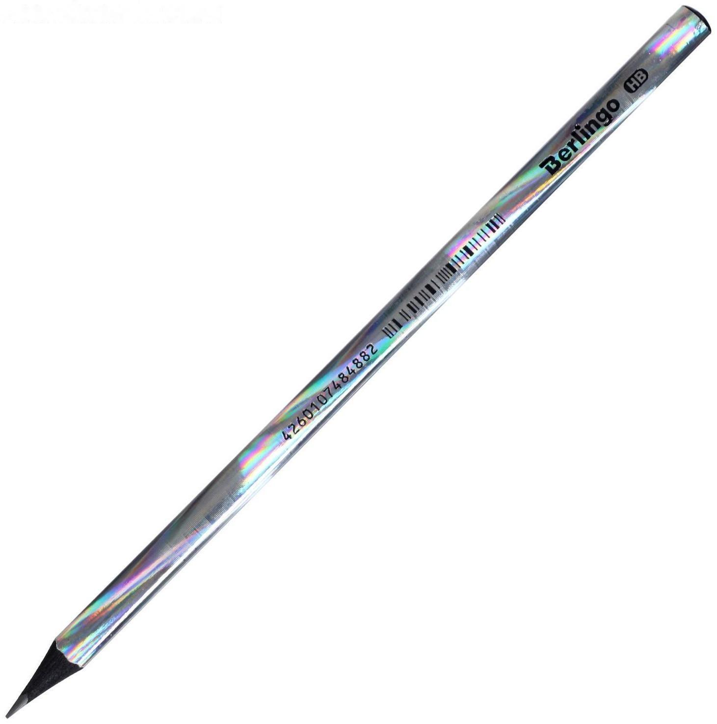 Карандаш чернографитных Berlingo Starlight HB, черное дерево, трехгранный, заточен