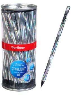Карандаш чернографитных Berlingo Starlight HB, черное дерево, трехгранный, заточен