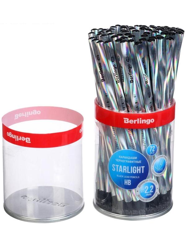Карандаш чернографитных Berlingo Starlight HB, черное дерево, трехгранный, заточен