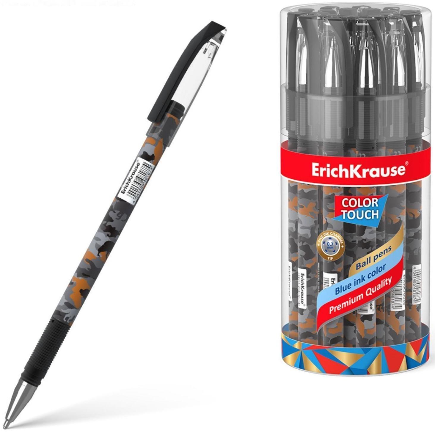 Ручка шариковая ErichKrause ColorTouch Rough Native, узел 0.7 мм, чернила синие