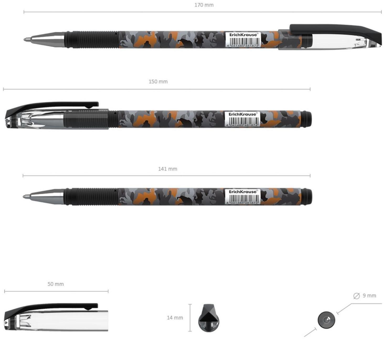 Ручка шариковая ErichKrause ColorTouch Rough Native, узел 0.7 мм, чернила синие