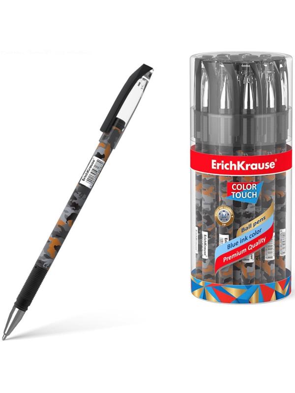 Ручка шариковая ErichKrause ColorTouch Rough Native, узел 0.7 мм, чернила синие