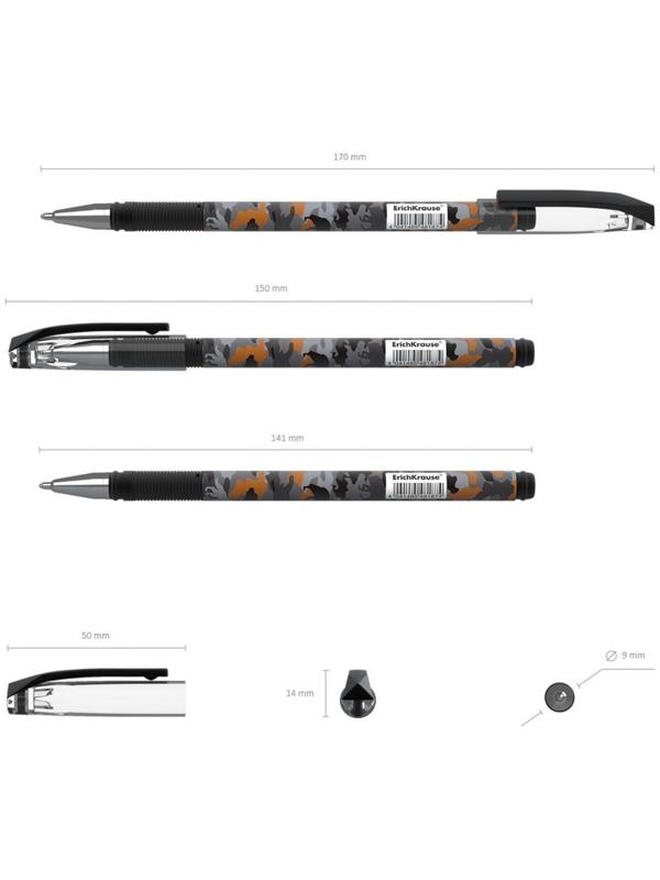 Ручка шариковая ErichKrause ColorTouch Rough Native, узел 0.7 мм, чернила синие