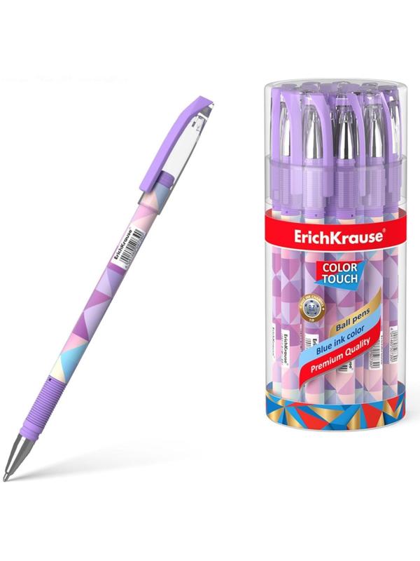 Ручка шариковая ErichKrause ColorTouch Magic Rhombs, узел 0.7 мм, чернила синие